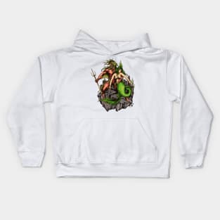 Mermaid fishman god Kids Hoodie